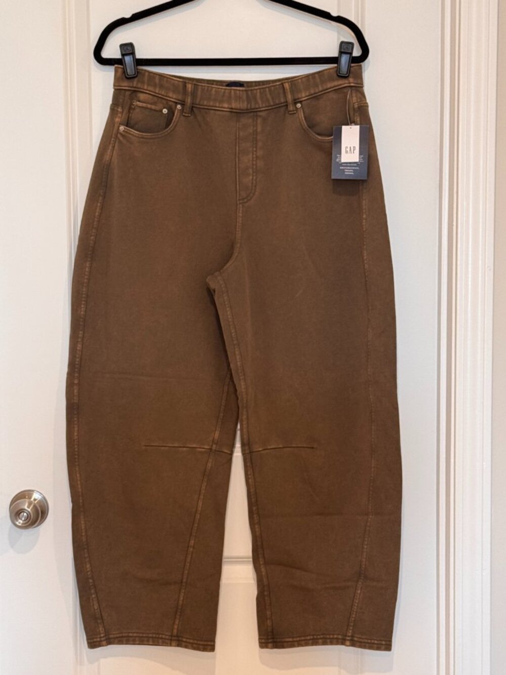 Gap Sweatpant Jeans Army Olive Green Cropped Pants NWT Medium
